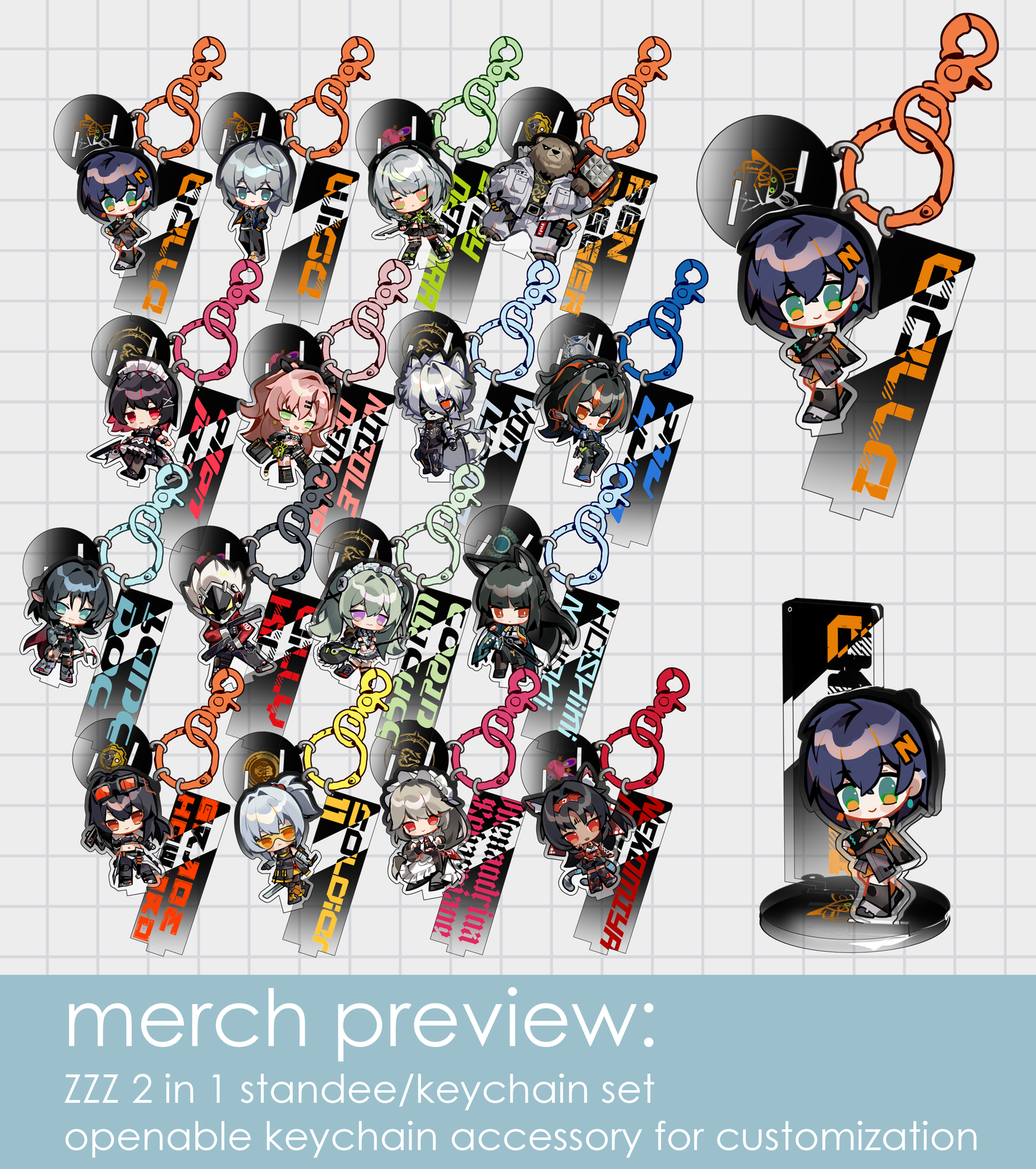 Zenless Zone Zero Standee & Charm Set (All Characters)