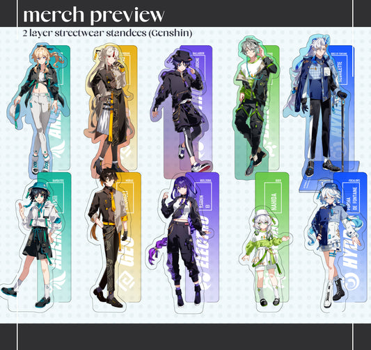 Genshin Archon Streetwear Standees
